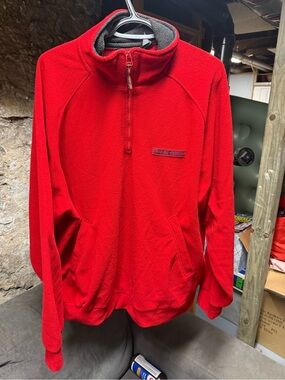 Boss Men's Bright Red Quarter-Zip Fleece Pullover